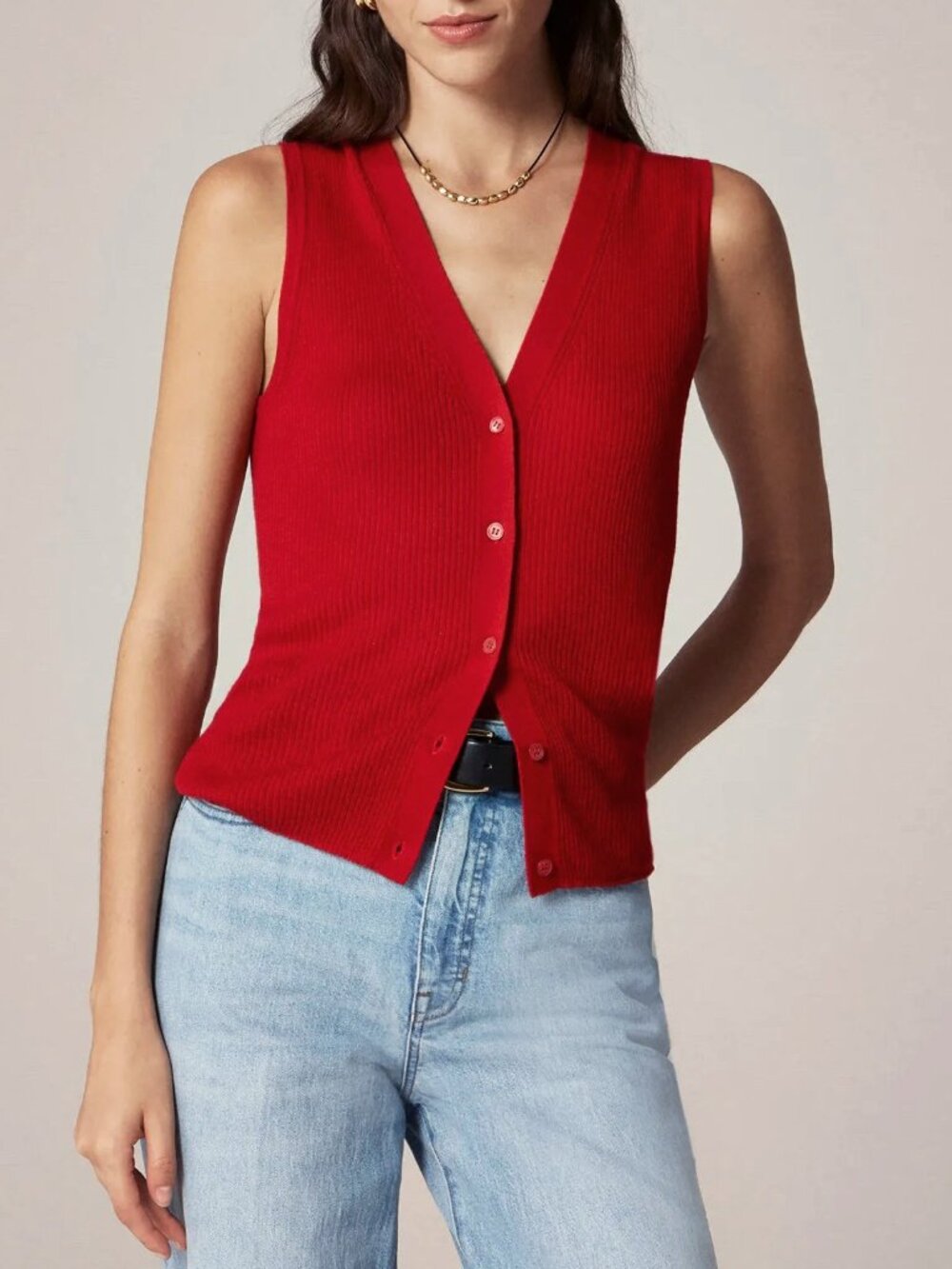 New J.Crew Cashmere Silk Ribbed Sweater Shell Red Large $178